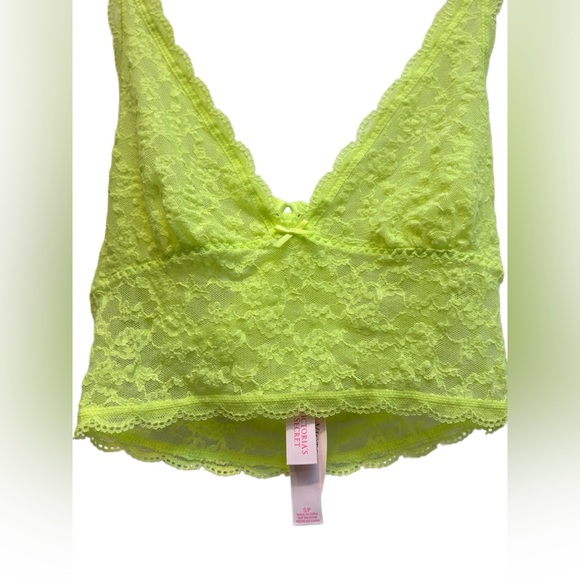 Victoria’s Secret NWT lime green lace razorback bralette with bow ✨ - Picture 4 of 8